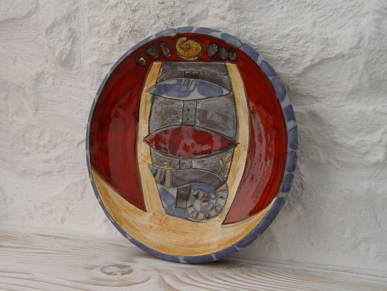 Colorful Ceramic Wall Plate Kitchen Decor Hanging Pottery ...