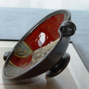 Mother's Day Gift  Red Handmade Pottery Fruit Bowl  Deep image 5