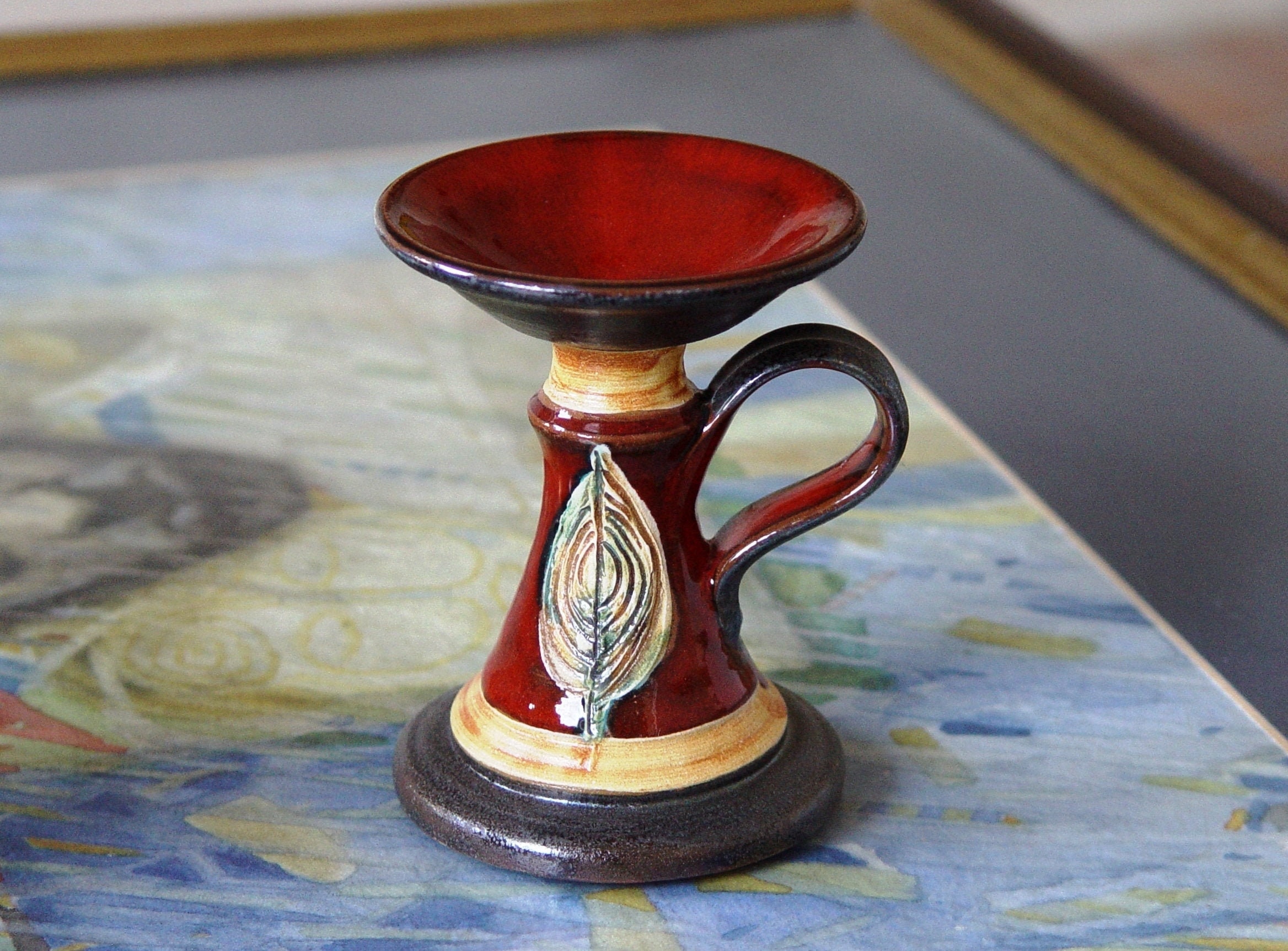 Handmade Ceramic Candlestick, Pottery Home Decor, Table Centerpiece