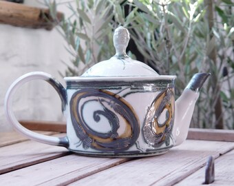 Unique Handpainted Stoneware Teapot - Ceramic Pot for Serving Tea - Tea Kettle -  Unique and Durable Pottery - Danko Ceramics - Clay Art