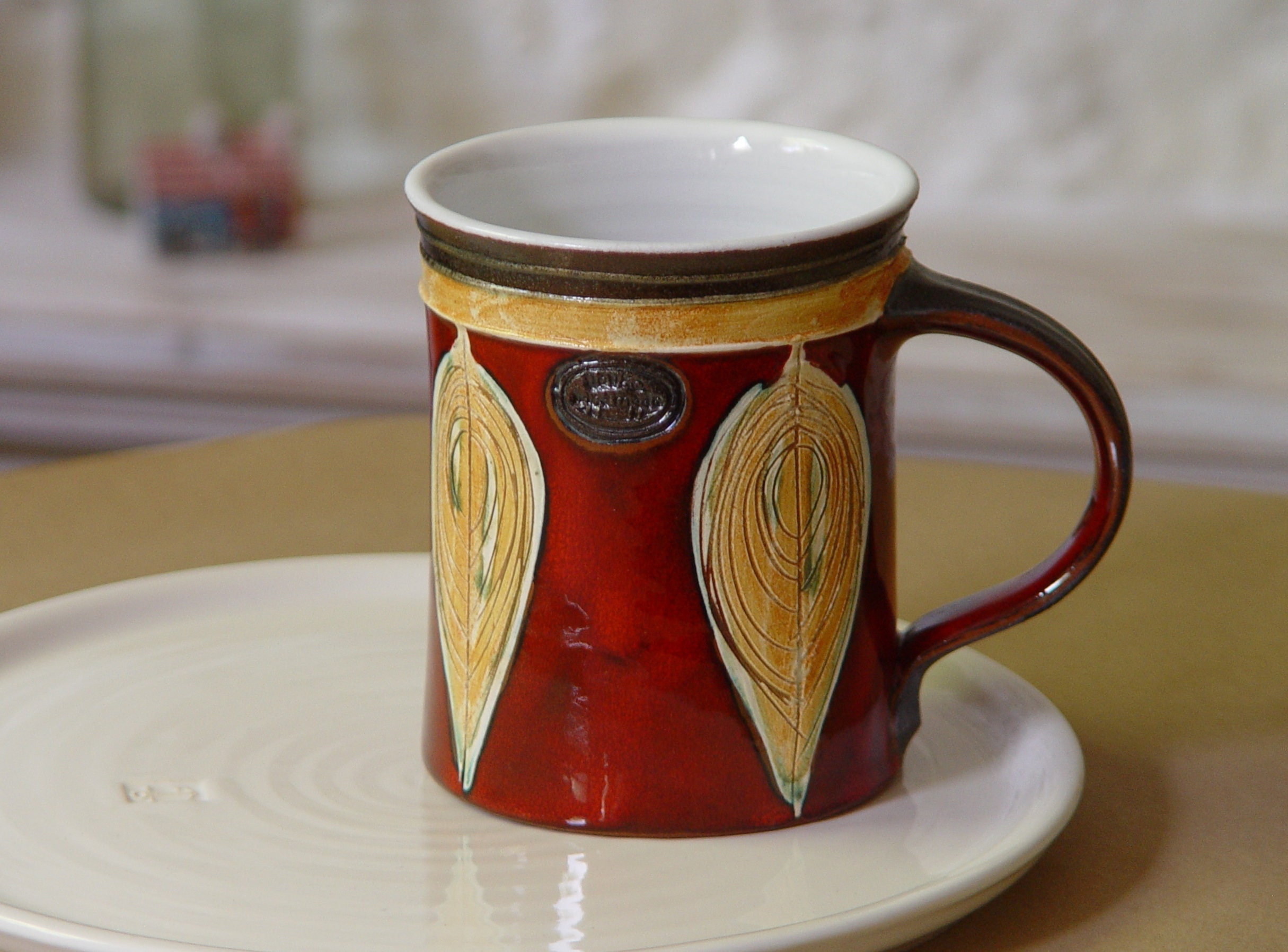 Christmas Gift Large Pottery Mug Handmade Red Ceramic Mug 18 