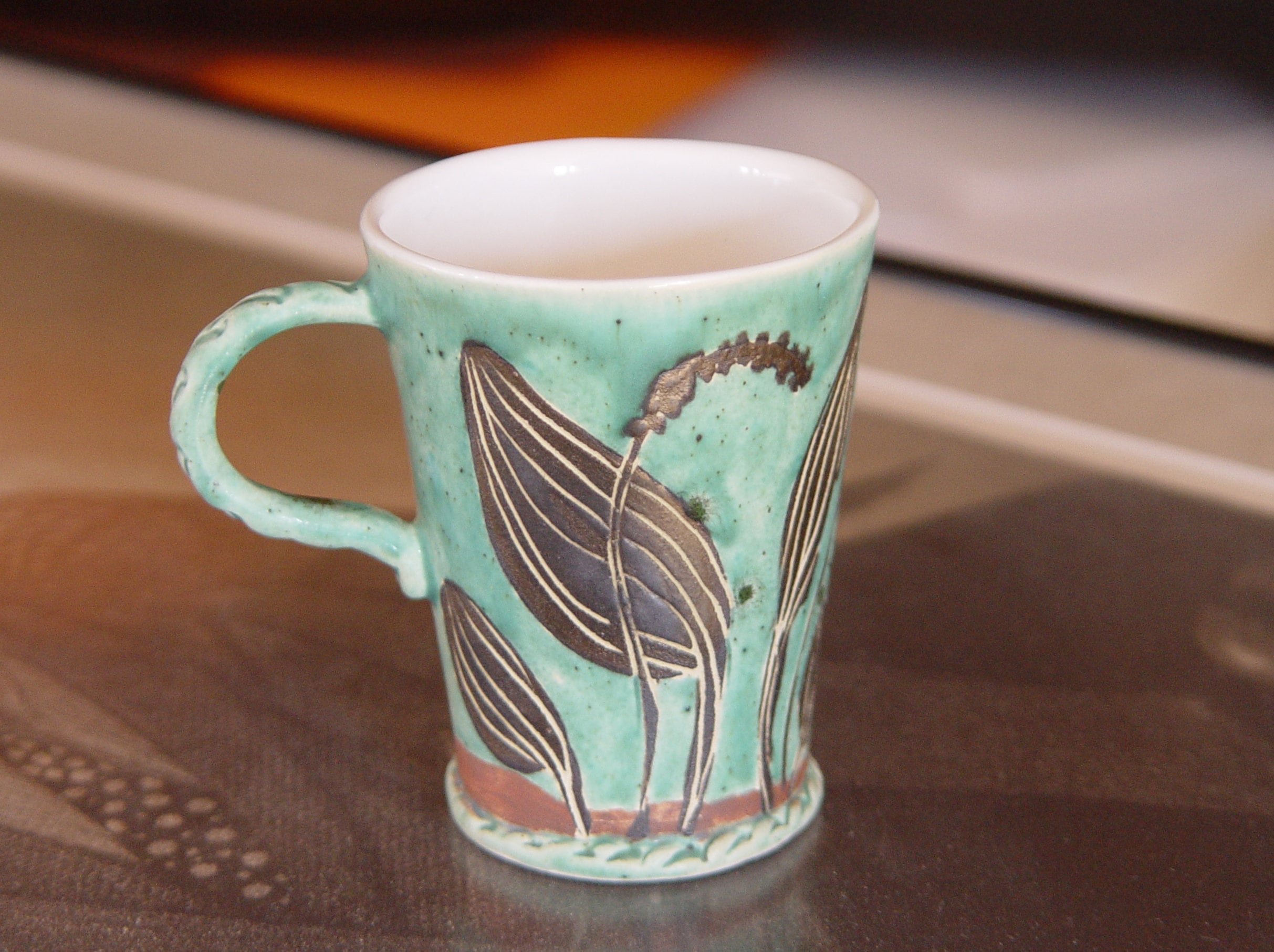 Handmade Ceramic Pottery Faceted Bud Mug