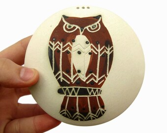 Stoneware Salt Shaker, Pepper Shaker, Cute Pottery, Ceramic Owl, Cute Bird, Handmade Pottery, Lead Free Pottery, Danko Pottery