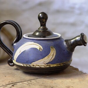 Blaue Keramik Teekanne Kleiner Teekanne Bild 3