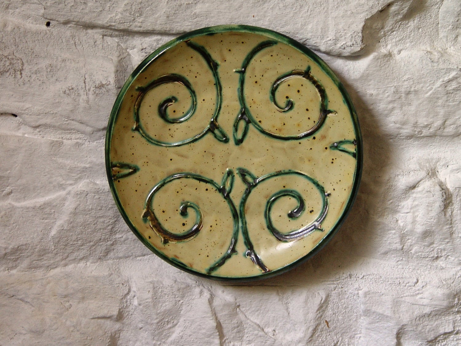 Earthen Wall Hanging Plate, Ceramic Wall Decor, Wheel Thrown Pottery