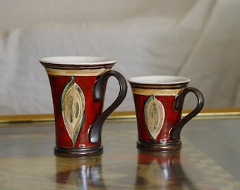 Mother's Day Gift - Red Ceramic Cup - Handmade Coffee Mug - Pottery Teacup - Unique Red Mug - Espresso Cup, Danko Pottery