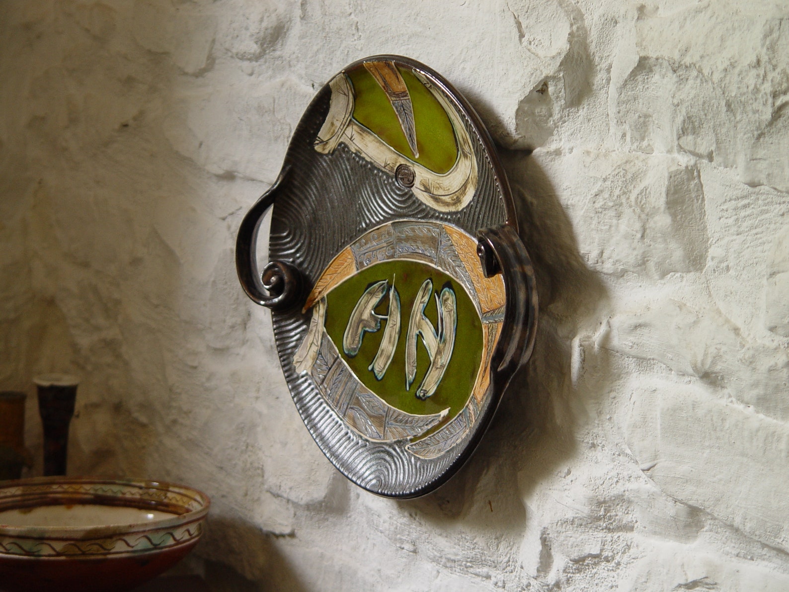 Handmade Green Ceramic Tray Pottery Serving Platter Wall Etsy