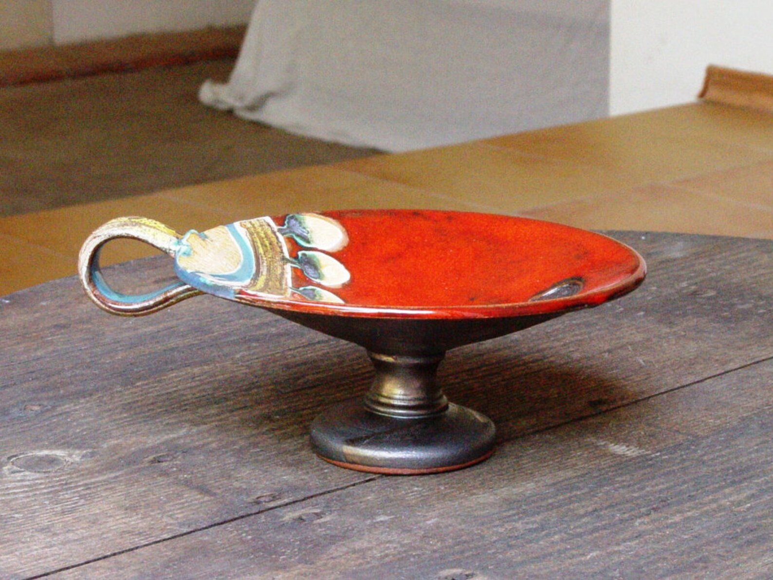 Ceramics and Pottery Candle Holder Red Candle Holder Cute Etsy