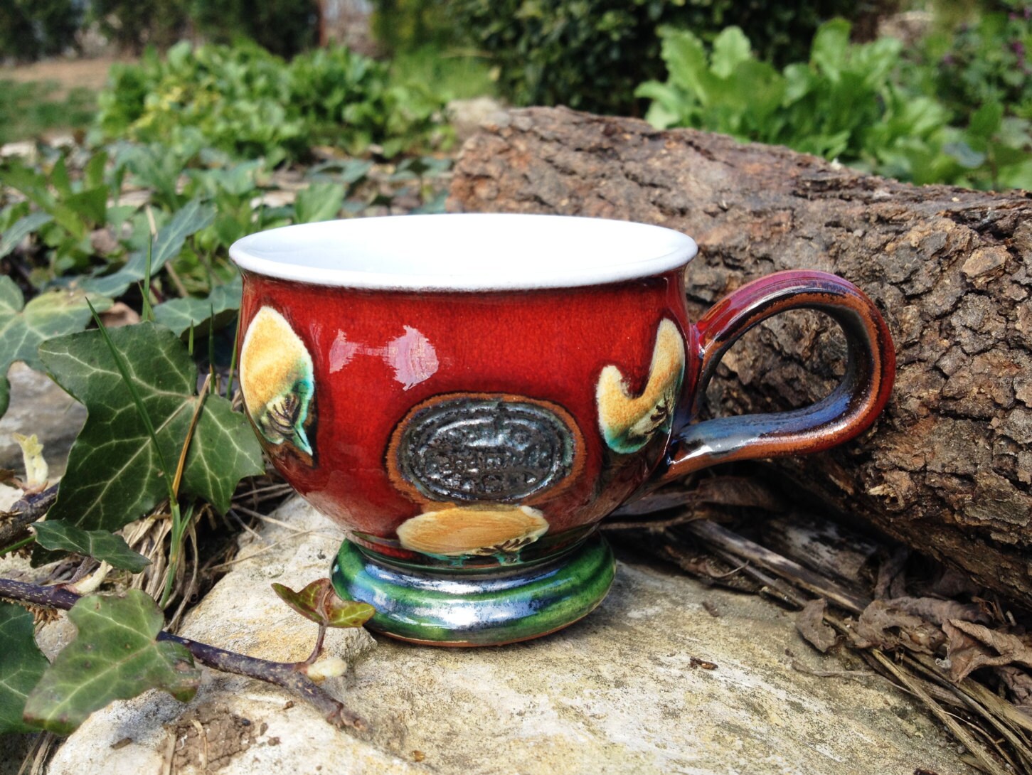Pottery Coffee Cup. Ceramic Espresso Cup with Handpainted Decoration, Clay cup, Tea cup, Ceramic