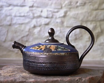 Pottery Teapot. Ceramic Tea Pot. Handmade and Hand Painted Clay Teapot, Danko Pottery, Artisan Pottery, Wheel Thrown Pottery