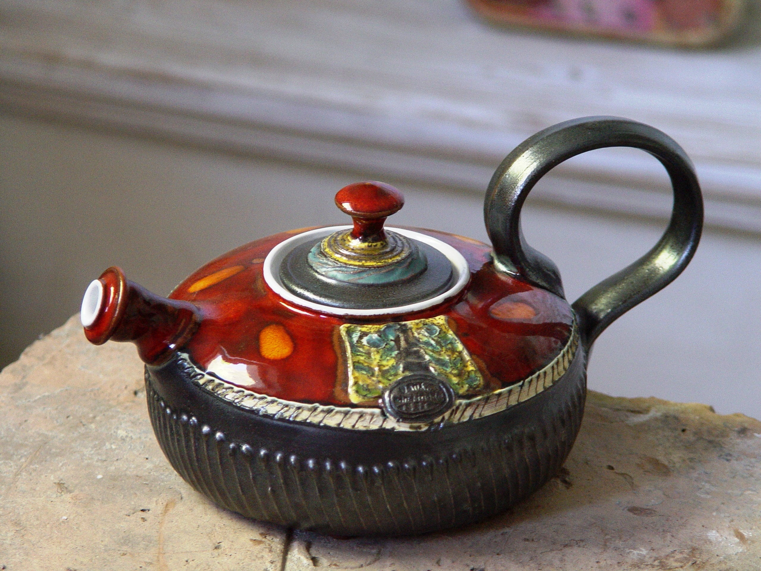 Cute Christmas Gift Cute Ceramic Teapot, Colorful Tea Serving Pot, Wheel  Thrown Pottery Tea Pot, Handmade Tea Kettle 