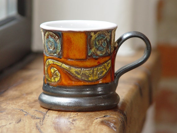 Small Colorful Mug - Handmade Ceramic Espresso Cup - Danko Pottery - Unique Gift for Tea or Coffee Lovers