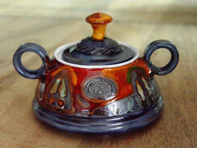 Pottery Sugar Bowl. Ceramic Bowl Sugar Box With Lid Clay Etsy