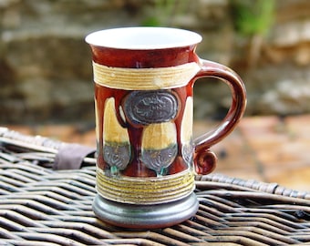 Handgefertigte Rote Keramik Tasse - Schlanke Keramik Tasse - Einzigartige Kaffeetasse - Danko Artisan Keramik - Weihnachtsgeschenk - 150ml - Bäume