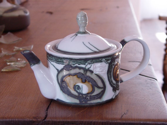 Handpainted Stoneware Teapot - Unique Ceramic Kettle for Tea Lovers - Danko Ceramics - Perfect Gift for Christmas, Wedding, Birthday