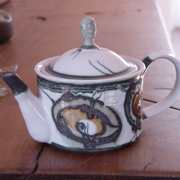 Théière en grès peinte à la main - Bouilloire en céramique unique pour les amateurs de thé - Danko Ceramics - Cadeau parfait pour Noël, mariage, anniversaire