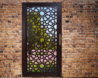 200 x 100 cm bois vintage fait à la main sculpté à la main porte coulissante porte de grange porte de la chambre porte intérieure panneau de porte feuille de porte Mashrabiyya Jali 23P