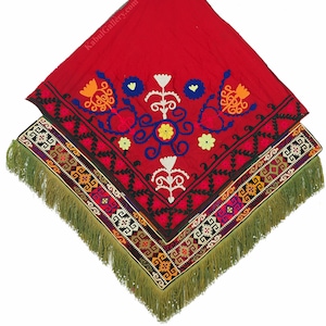 1x stück antik handbestickte islamische Uzbekische Stickerei mitgift  Suzani Jurten Zierband saye-gosha Afghanistan oder Uzbekistan No:1