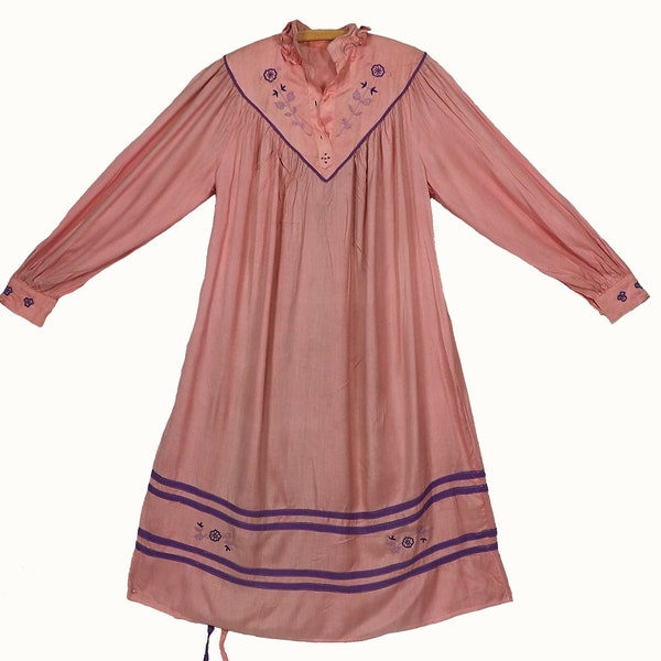 Vintage Tadschikistan frauen Kleid Baumwolle rosa farbe