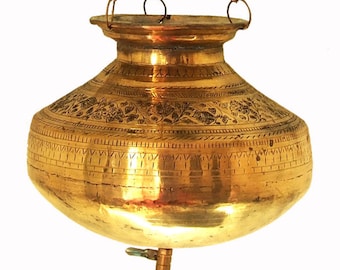 9 liters of antique solid brass orient Ayurveda Shirodhara Dhara vessel pot Patra from india No: XXL