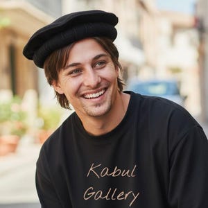 Original Afghan pakol woll cape topped Ethnic dress from afghanistan and pakistan (Grey, Black and Braun) image 1