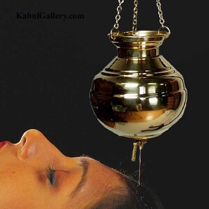 3,5 L and 5 L solid brass Ayurvedic Shirodhara Pot Vessel Panchakarma Panchkarma Abhyanga Vasti Nasya oil therapy Yoga Dhara Patra NEW