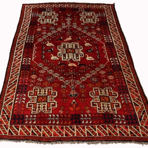 Tapete oriental nômade vintage genuíno, durável, feito à mão, de 245 x 155 cm, feito de lã pura nº: 23/1