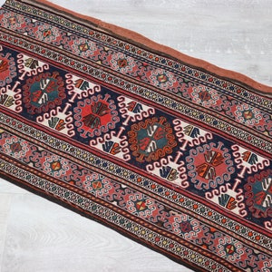 100x50 cm antique tribal Nomadic Baluch nomads belotsch sumakh Balouch Vintage Kilim rug Shahsavan sumakh mafrash front No-35