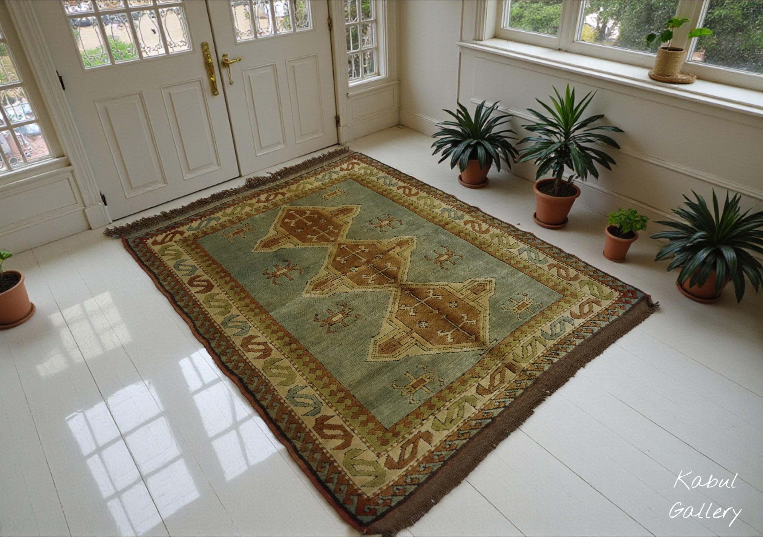 Tapis en coton vintage rectangle rayé Vicence