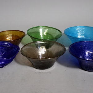 Glasvase Herat Afghanistan Hand-blown glassware vase cup bowl dish 6-11