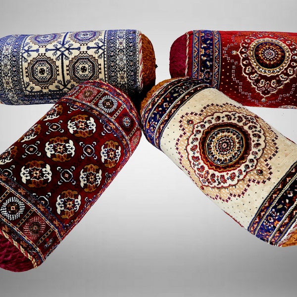 70x25 cm orientalische samtweiche Afghan Teppich nomaden Roll kissen Rollkissen Turkmen cushion 1001-nacht  Nackenrolle BOLSTER (4 Motiven )