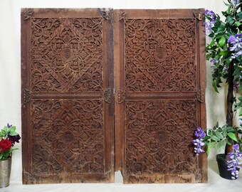 Antique orient vintage carved wooden Door from Nuristan Afghanistan