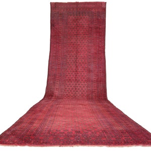 21.6x4 feet antique ersari hand-knotted antique turkmen runner bukhara oriental carpet 23/2
