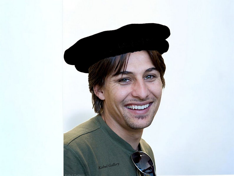 Original Afghan pakol woll cape topped Ethnic dress from afghanistan and pakistan (Grey, Black and Braun) image 2