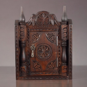 antique-look Hand carved orient Bohemian Vintage style Key Box, Handmade Key Cabinet key wall holder wood key box Key Hanger Nuristan  B
