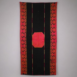 antique swat Valley silk embroidered Pulkari shawl 19 cent. Pakistan  Striking Swat Valley Shawl Textile Embroidery Black 20/A