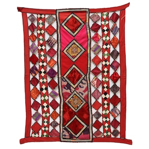 antique Uzbek Suzani Patchwork Wedding Camel flank decoration Embroidered Lakai Quilts wall hanging from Uzbekistan afghanistan No:UZ15
