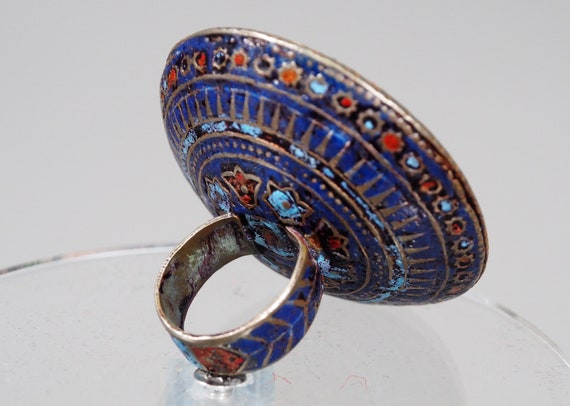 antique enamelled Multan Sindhi Jewellery Ring wi… - image 8