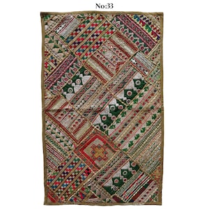 87 x 53 cm Vintage bohemisk orientalisk handgjord väggbonad i lapptäcke nr: GD33/47