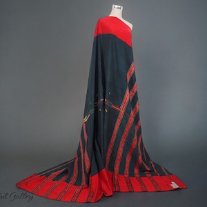 antique swat Valley silk embroidered  waziri men wedding shawl  waziristan Pakistan Afghanistan waziri shawl 20/A