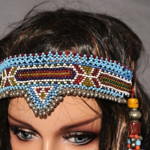 Turkman Vintage Kopfschmuck – Handgefertigter Tribal-Hut Mit Glocken & Perlen, Für Kostüme & Tanz
