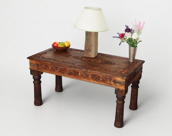 120x60 cm orient colonial solid wood hand-carved  table side table console dining table corridor entrance table Afghanistan (nuristan)