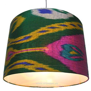 hand made  Unusual Origina Ikat lamp shade from uzbek Ikat No.H