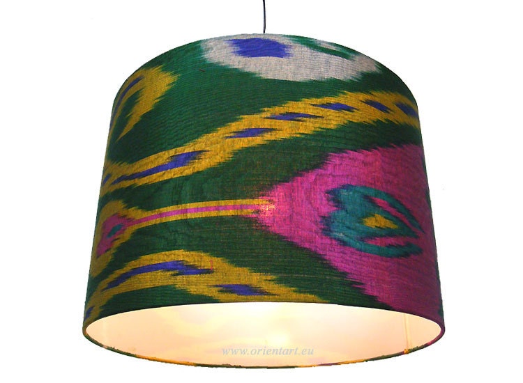hand made  Unusual Origina Ikat lamp shade from uzbek Ikat No.H