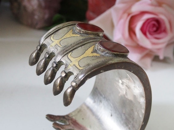 handmade vintage tekke turkmen silver carnelian B… - image 7