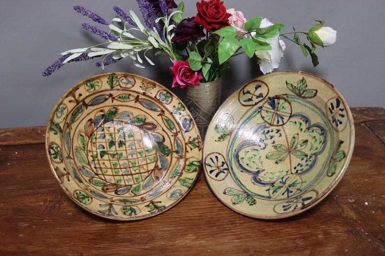Set of 2 Handmade Clay Bowls Pottery Bowl Plate Dish From Swat Etsy
