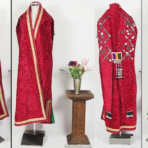 antique hand embroidered nomadic Turkmen Uzbek Afghan Ethnic velvet Chapan coat Chirpy Turkmen Tekke Chyrpy Paranja No-18-3