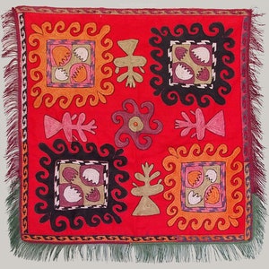 Antique Islamic Vintage tribal silk embroidery  Uzbek Lakai  18/A