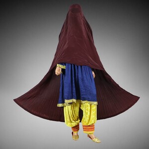 Original Afghan women veil headscarf Burka Burqa cape Afghan burqa Ethnic dress from afghanistan Pakistan (reddish brown)