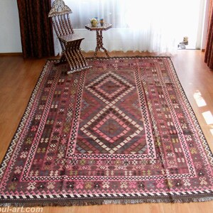 10x6,5 ft huge very rare oriental Fine Afghan natural colors Ghalmouri nomadic Kilim No:243 image 15